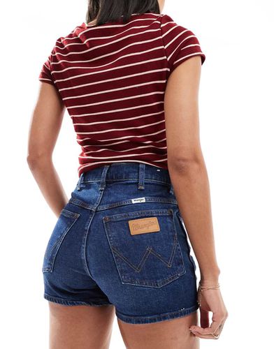 Short en jean à taille haute style festival - Bleu foncé - Wrangler - Modalova