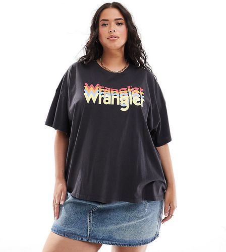 T-shirt coupe girlfriend avec logo rétro - délavé - Wrangler Plus - Modalova