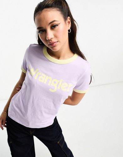 T-shirt à bordures contrastantes avec logo - pastel - Wrangler - Modalova