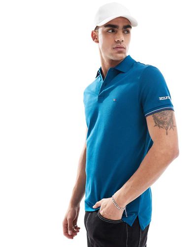 Polo ajusté à liseré - Turquoise - Tommy Hilfiger - Modalova