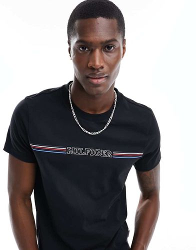 T-shirt avec bandes rayées sur la poitrine - Tommy Hilfiger - Modalova