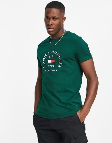 T-shirt en coton à logo drapeau circulaire - foncé - Tommy Hilfiger - Modalova