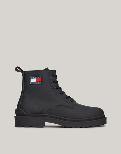 Bottines à lacets en cuir mat avec semelle crantée - Tommy Jeans - Modalova