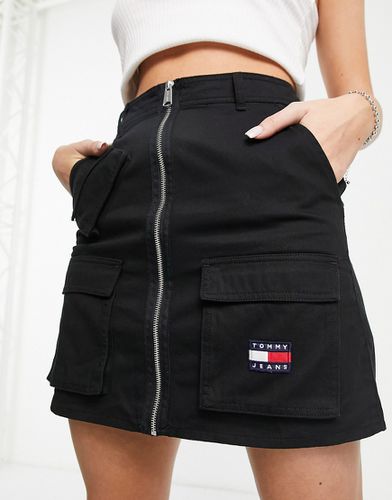 Mini-jupe en coton avec poche à écusson - - BLACK - Tommy Jeans - Modalova