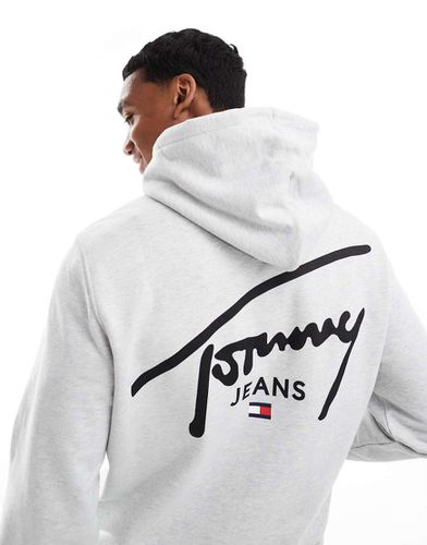 Sweat à capuche à cordon de serrage avec logo signature - clair - Tommy Jeans - Modalova