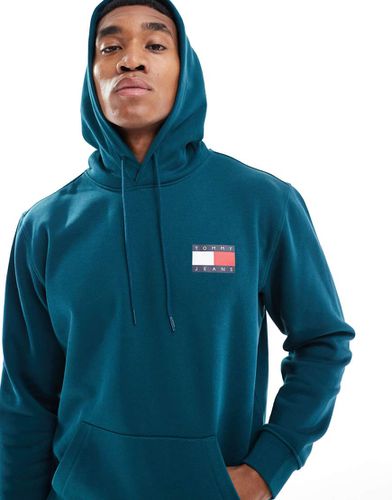 Sweat à capuche avec logo et cordon coulissant - Bleu - Tommy Jeans - Modalova