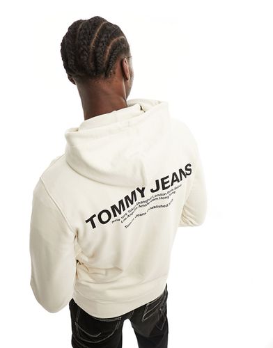 Sweat à capuche classique avec logo - Beige - Tommy Jeans - Modalova