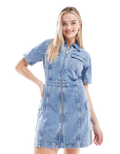 Robe zippée en jean - Délavage moyen - Tommy Jeans - Modalova