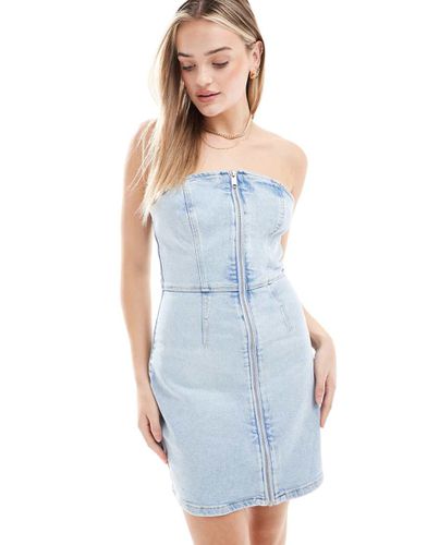 Robe courte bustier en jean - gris - Tommy Jeans - Modalova