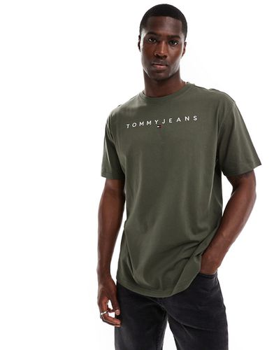 T-shirt à logo linéaire - kaki - Tommy Jeans - Modalova