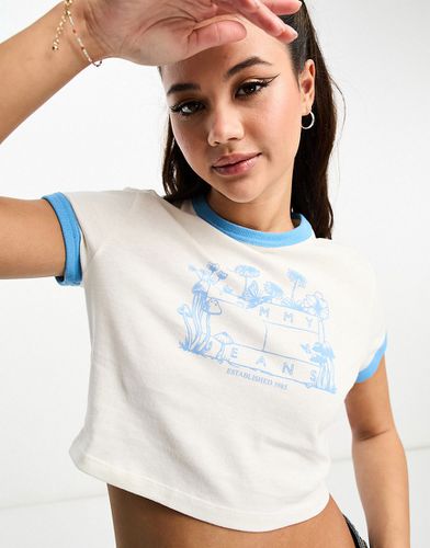 T-shirt crop top effet rétréci à logo Homegrown - Tommy Jeans - Modalova
