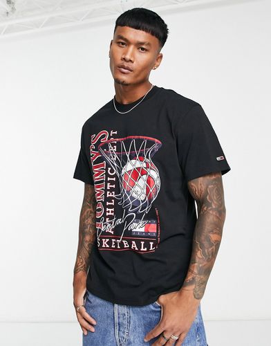 T-shirt décontracté en coton avec imprimé basketball vintage - Tommy Jeans - Modalova