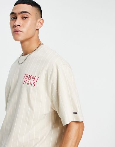 T-shirt oversize à fines rayures - Beige - Tommy Jeans - Modalova