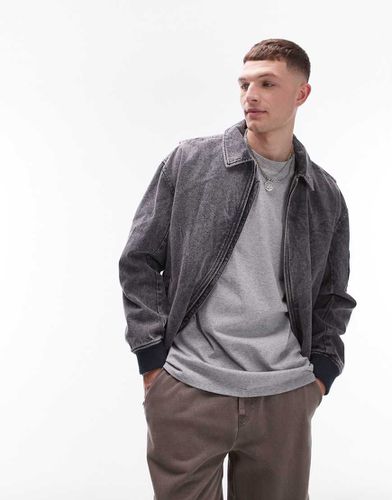 Bomber coupe décontractée en toile de sergé - délavé - Topman - Modalova