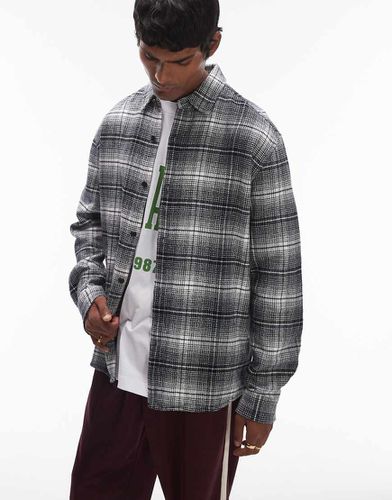 Chemise brossée à manches longues et carreaux - Topman - Modalova