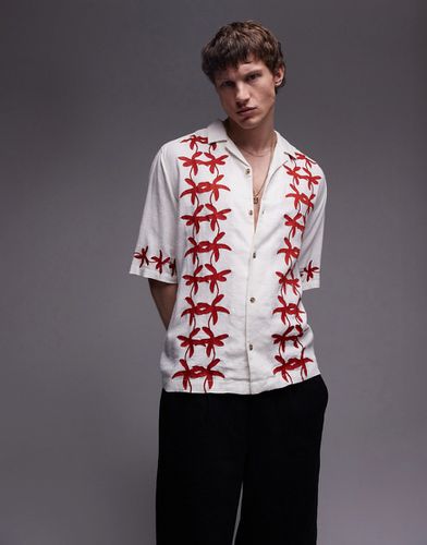 Chemise décontractée à manches courtes avec imprimé fleurs - /rouge - Topman - Modalova