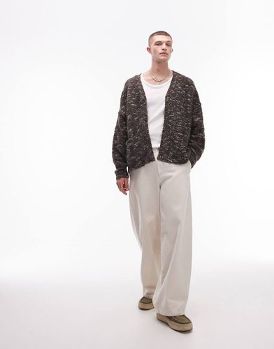 Gilet décontracté en maille bouclée à motif - Topman - Modalova