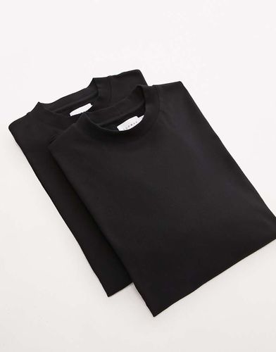 Lot de 2 t-shirts oversize - Noir - Topman - Modalova