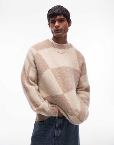 Pull color block - Écru et marron - Topman - Modalova