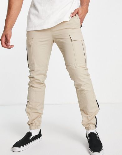 Pantalon cargo skinny effet coupé cousu - Taupe - Topman - Modalova