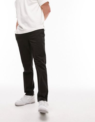 Pantalon chino ajusté à taille élastique - Noir - Topman - Modalova