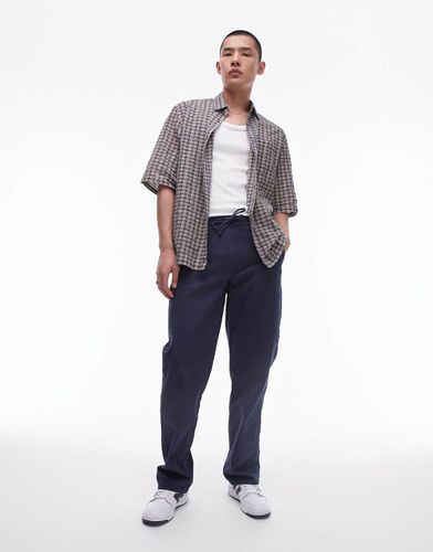 Pantalon chino droit à taille élastique - Topman - Modalova