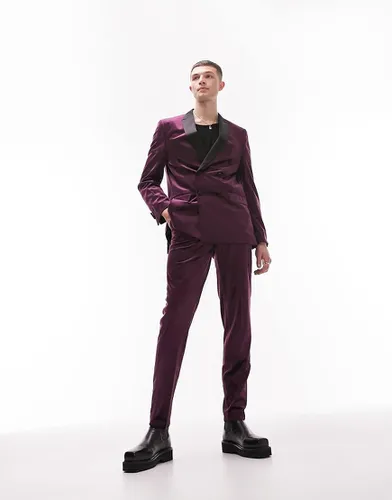 Pantalon de costume fuselé en velours - Topman - Modalova