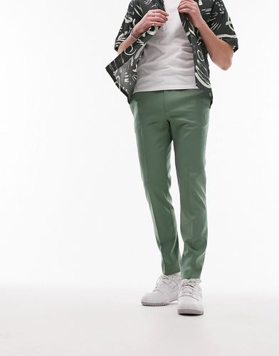 Pantalon skinny habillé avec taille élastique - sauge - Topman - Modalova