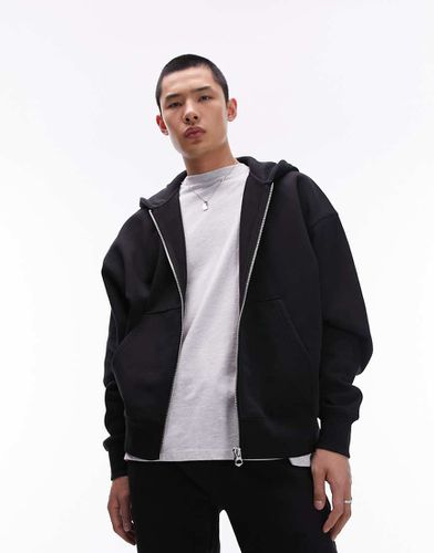 Premium - Sweat à capuche oversize épais avec fermeture éclair - Topman - Modalova