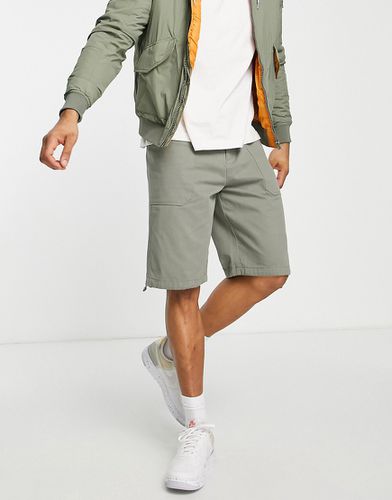 Short cargo en coton lavé - Kaki - Topman - Modalova