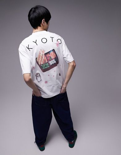 T-shirt oversize avec imprimé Kyoto sur le devant et au dos - Topman - Modalova