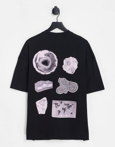 T-shirt ultra oversize avec imprimé fossiles au dos et inscription sur le devant - Topman - Modalova