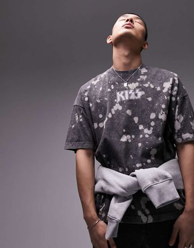 T-shirt ultra oversize avec imprimé groupe Kiss - délavé - Topman - Modalova