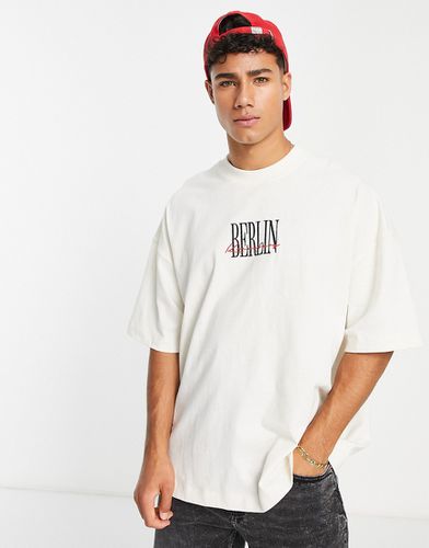 T-shirt ultra oversize avec inscription Berlin brodée - Écru - Topman - Modalova