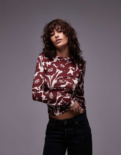 Top manches longues en microfibre à imprimé fleuri - Topshop - Modalova