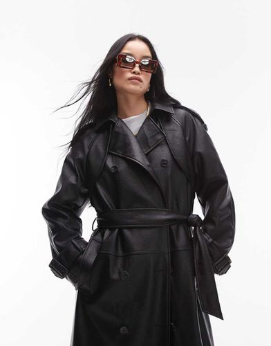 Trench-coat texturé imitation cuir - Topshop - Modalova