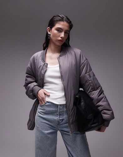 Topshop - Bomber en nylon - Gris - Topshop - Modalova