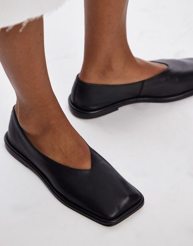 Charlotte - Chaussures plates en cuir non doublé à bout carré - Topshop - Modalova