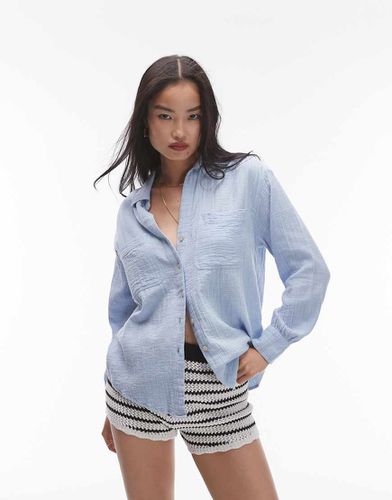 Chemise casual en chambray de coton - Topshop - Modalova