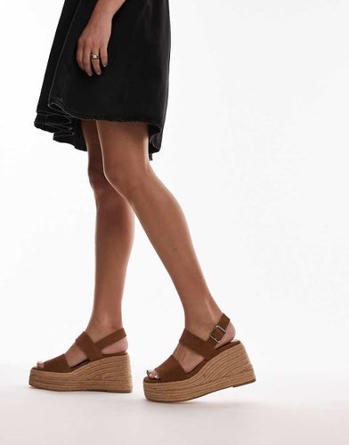 Jesse - Espadrilles compensées en deux parties en daim - Topshop - Modalova