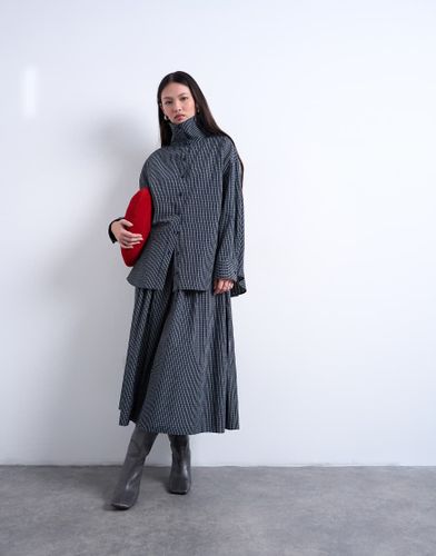 Jupe mi-longue  carreaux et taille fronce - Topshop - Modalova