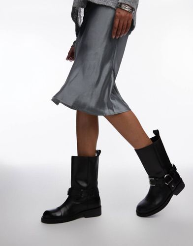 Leam - Bottes style motard en cuir de qualité supérieure - Topshop - Modalova