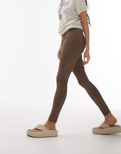 Legging côtelé skinny - Chocolat - Topshop - Modalova