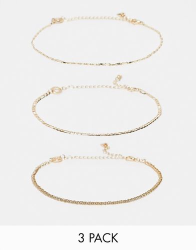 Lot de 3 bracelets de cheville à maillons - Topshop - Modalova