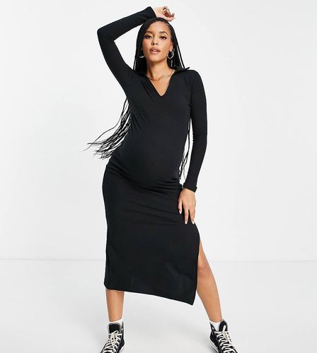 Robe mi-longue en jersey avec col - Topshop Maternity - Modalova