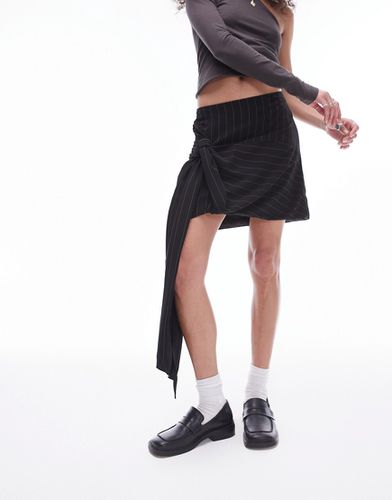 Mini-jupe d'ensemble nouée à fines rayures - et blanc - Topshop - Modalova