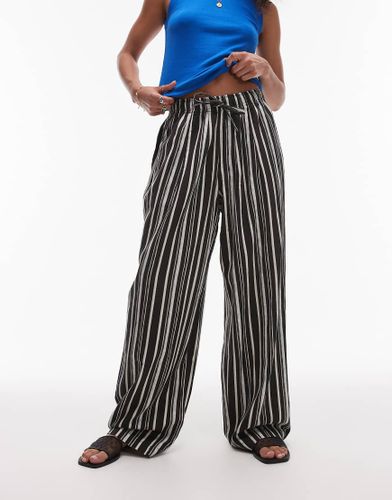 Pantalon bouffant en lin ray - Topshop - Modalova