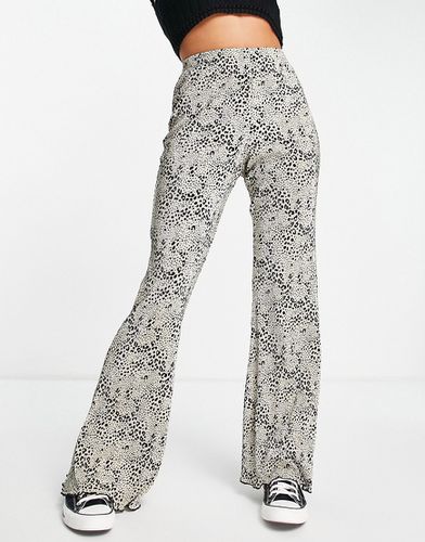 Pantalon plissé évasé à imprimé léopard - Topshop - Modalova