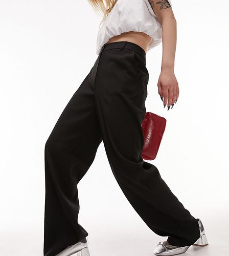 Pantalon décontracté ample et ajusté - Noir - Topshop Petite - Modalova
