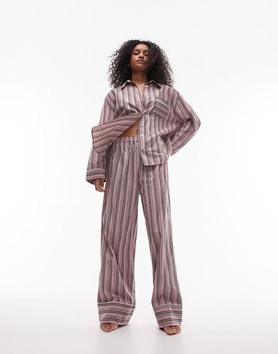 Pyjama avec pantalon et chemise en coton rayé - Topshop - Modalova